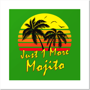 Just 1 More Mojito Retro Sunset Posters and Art